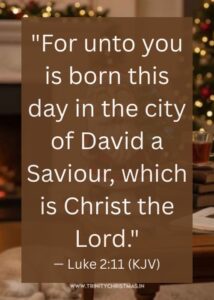 "For unto you is born this day in the city of David a Saviour, which is Christ the Lord."
— Luke 2:11 (KJV)